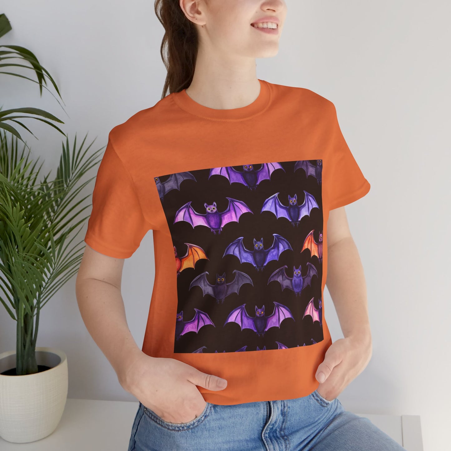 Cute Bat Pattern Unisex Jersey Short Sleeve Tee