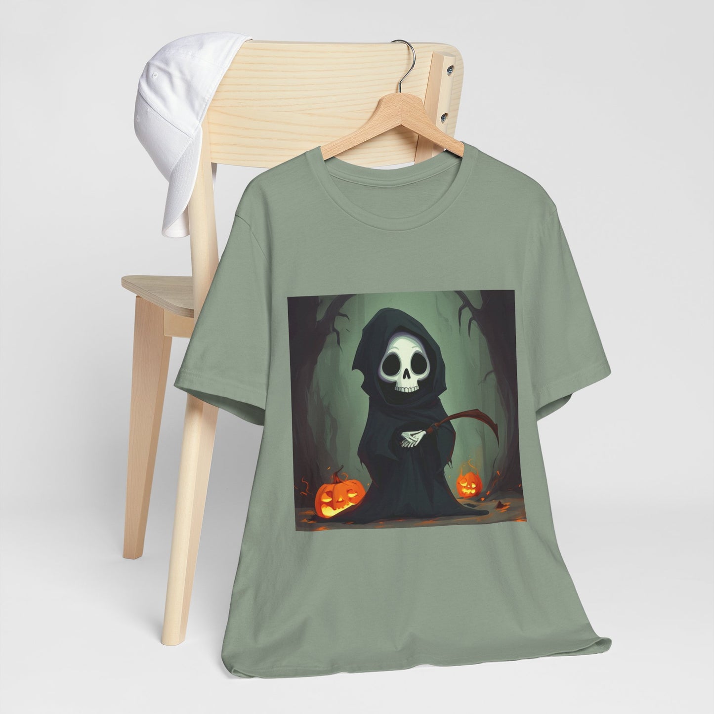 Spooky Forest Grim Reaper Unisex Jersey Short Sleeve Tee