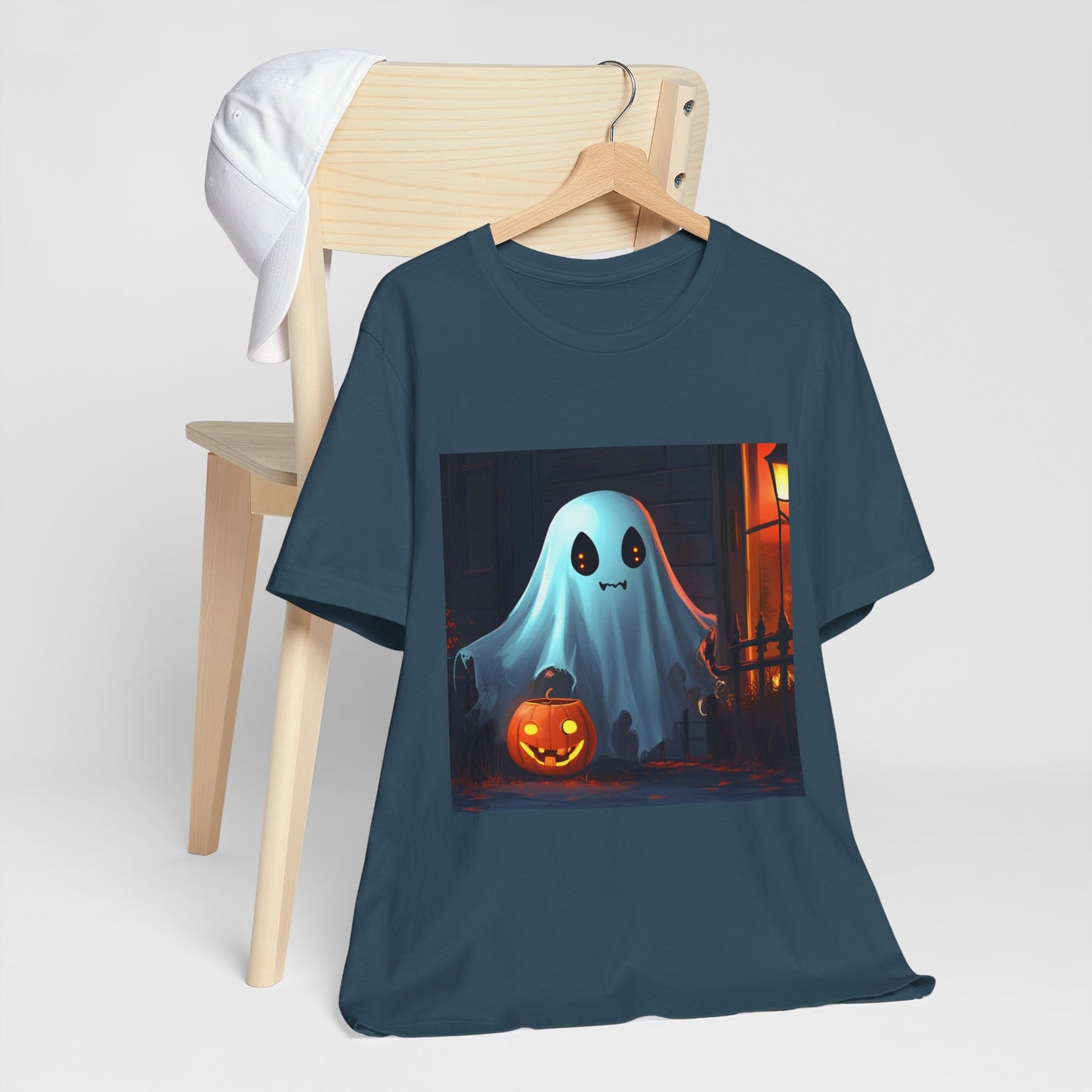 Cute Ghost Trick or Treating Unisex Jersey Short Sleeve Tee