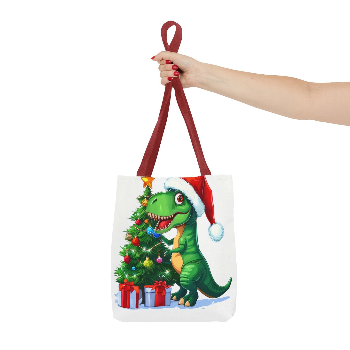 Holiday T-Rex Tote Bag (AOP)