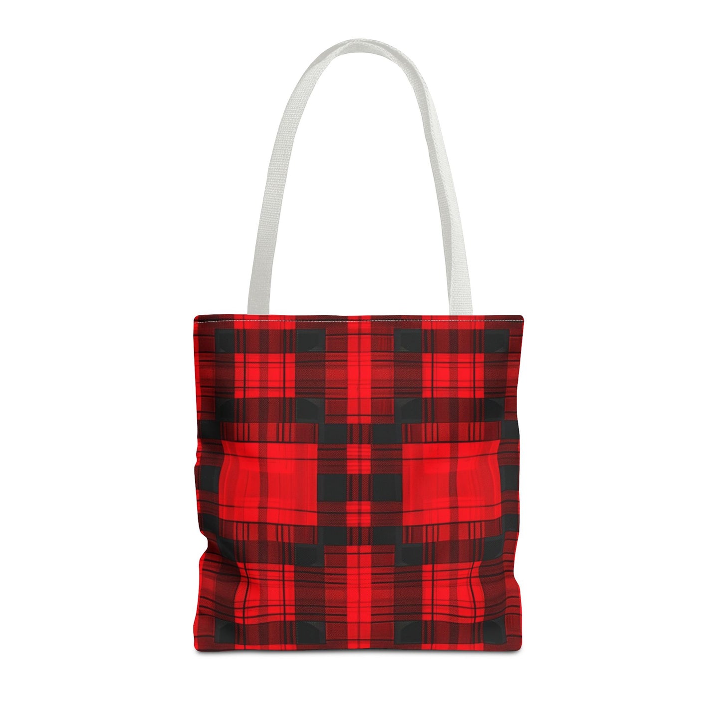 Red and Black Plaid Pattern Tote Bag (AOP)