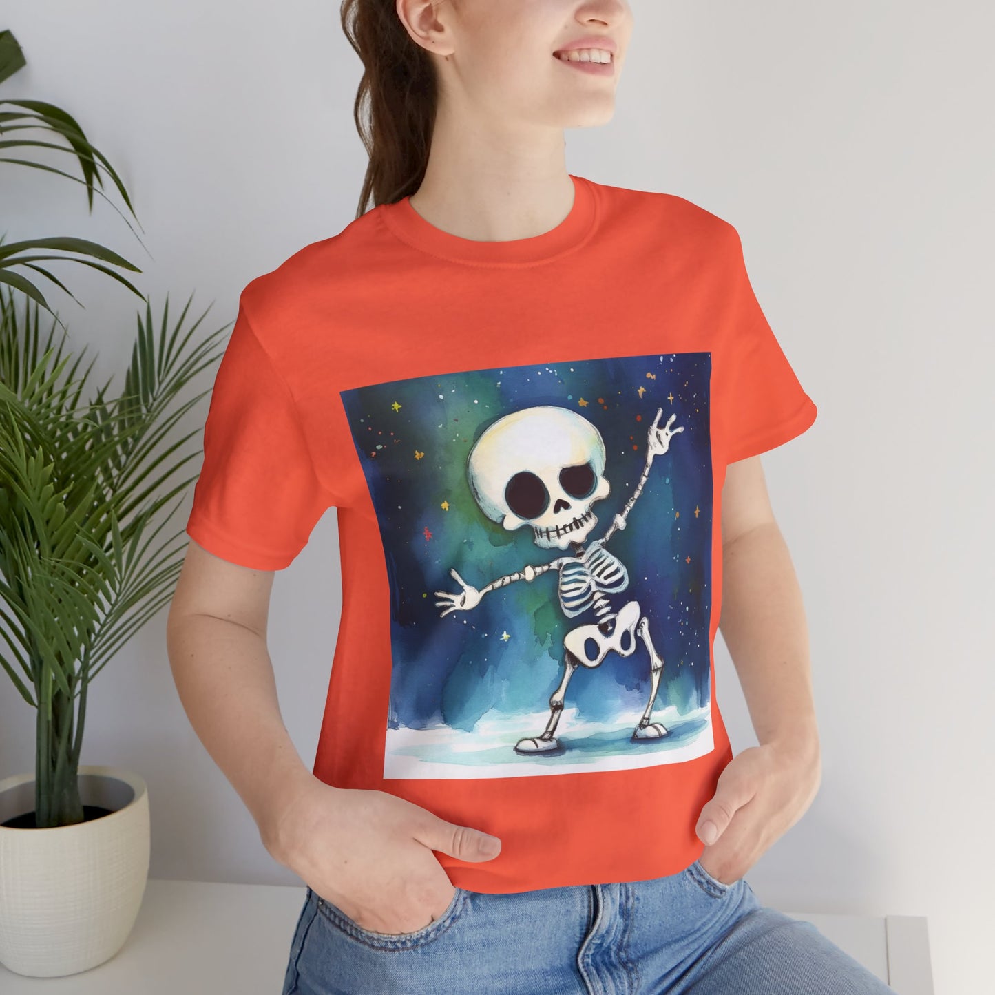 Cute Dancing Skeleton Unisex Jersey Short Sleeve Tee