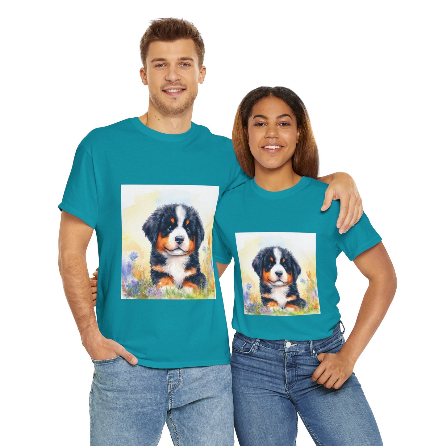 Bernese Mountain Dog Puppy Unisex Heavy Cotton Tee