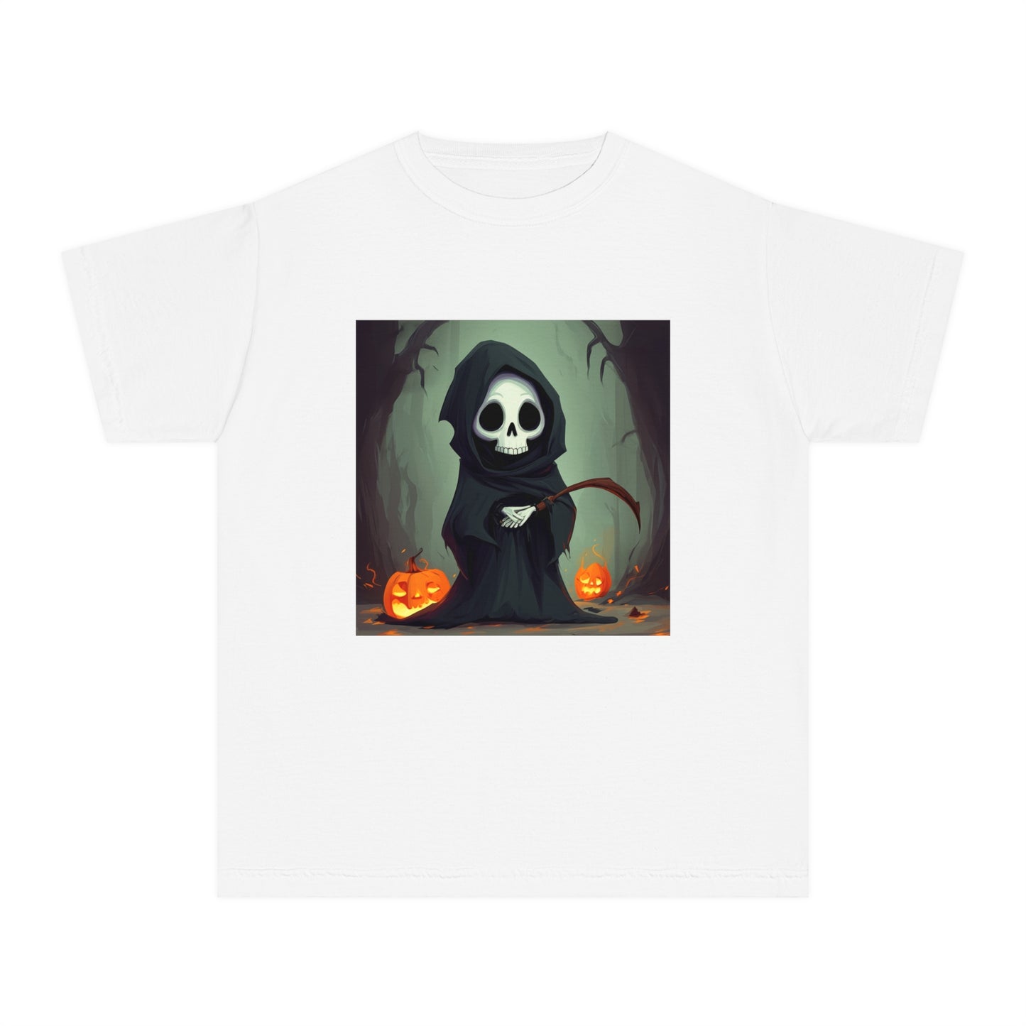 Spooky Forest Grim Reaper Youth Midweight Tee