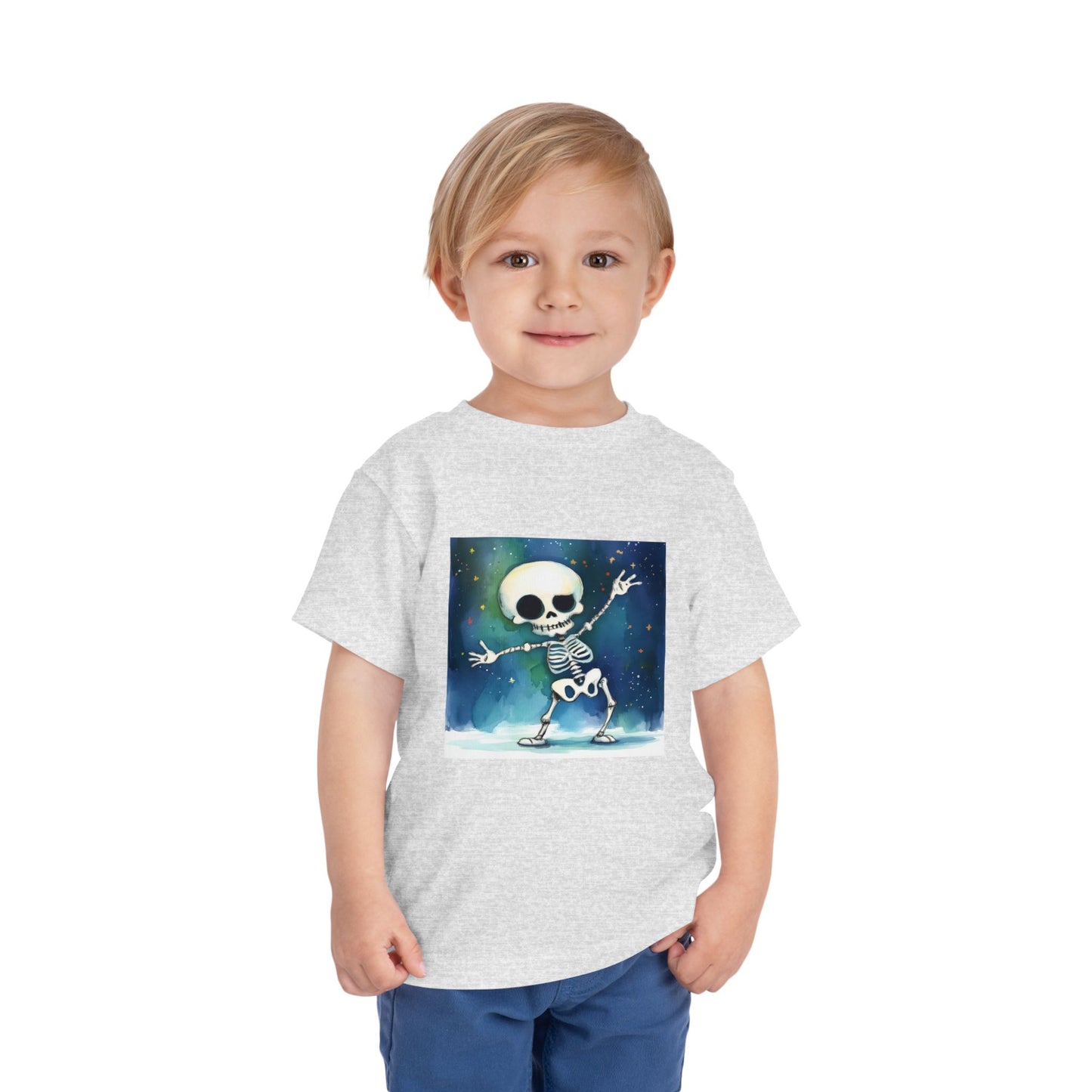 Cute Dancing Skeleton Toddler Short Sleeve Tee