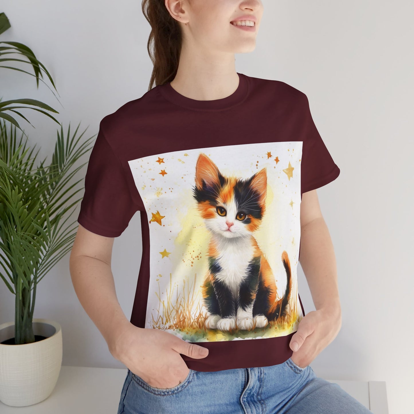 Cute Calico Kitten Unisex Jersey Short Sleeve Tee