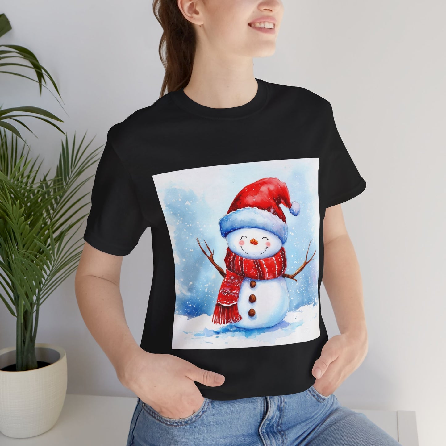 Cute Snowman Unisex Jersey Short Sleeve Tee