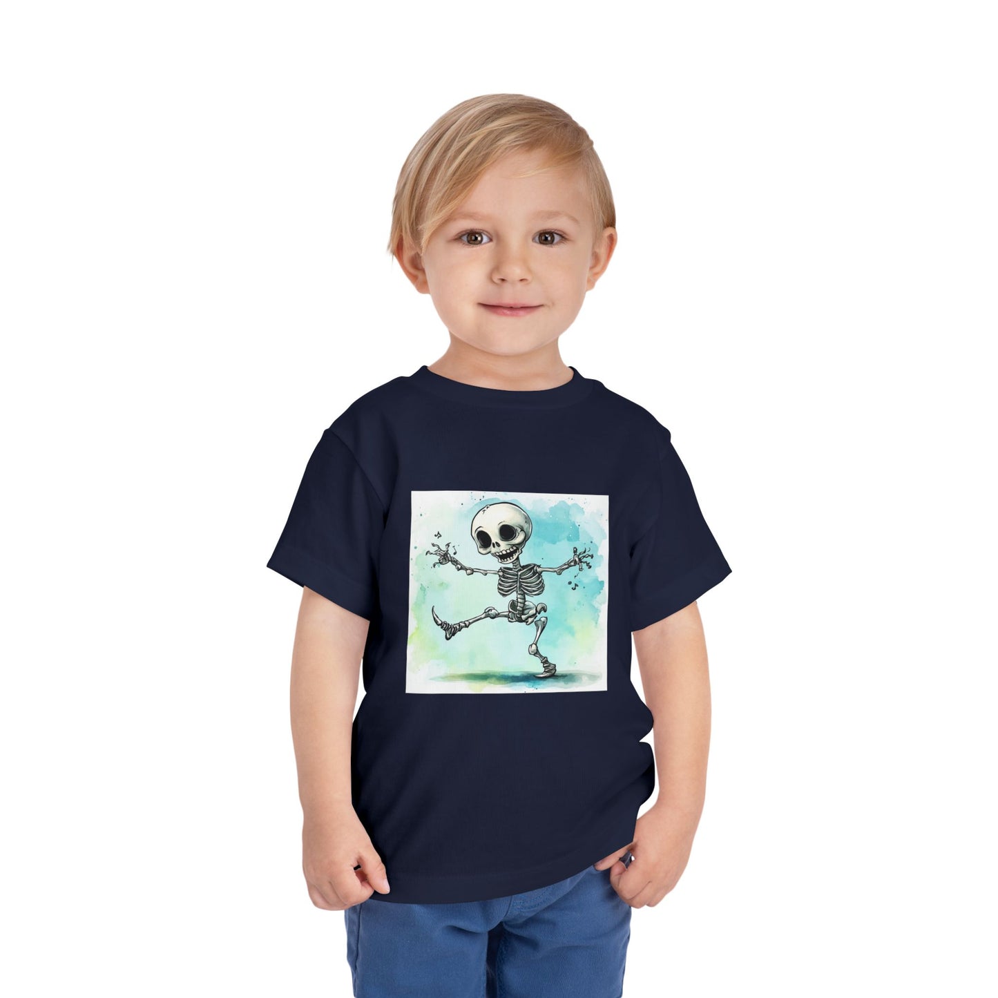 Cute Happy Skeleton Toddler Short Sleeve Tee