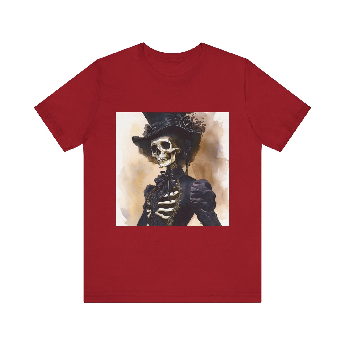 Elegant Victorian Skeleton Unisex Jersey Short Sleeve Tee