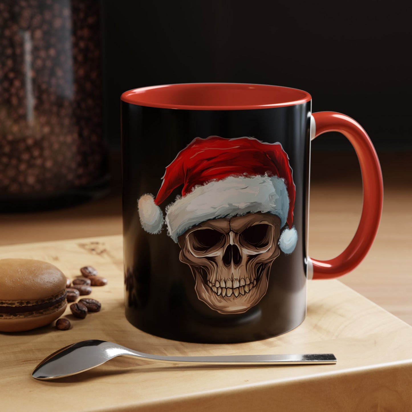 Gothic Christmas Skull Mug Accent Coffee Mug (11, 15oz)