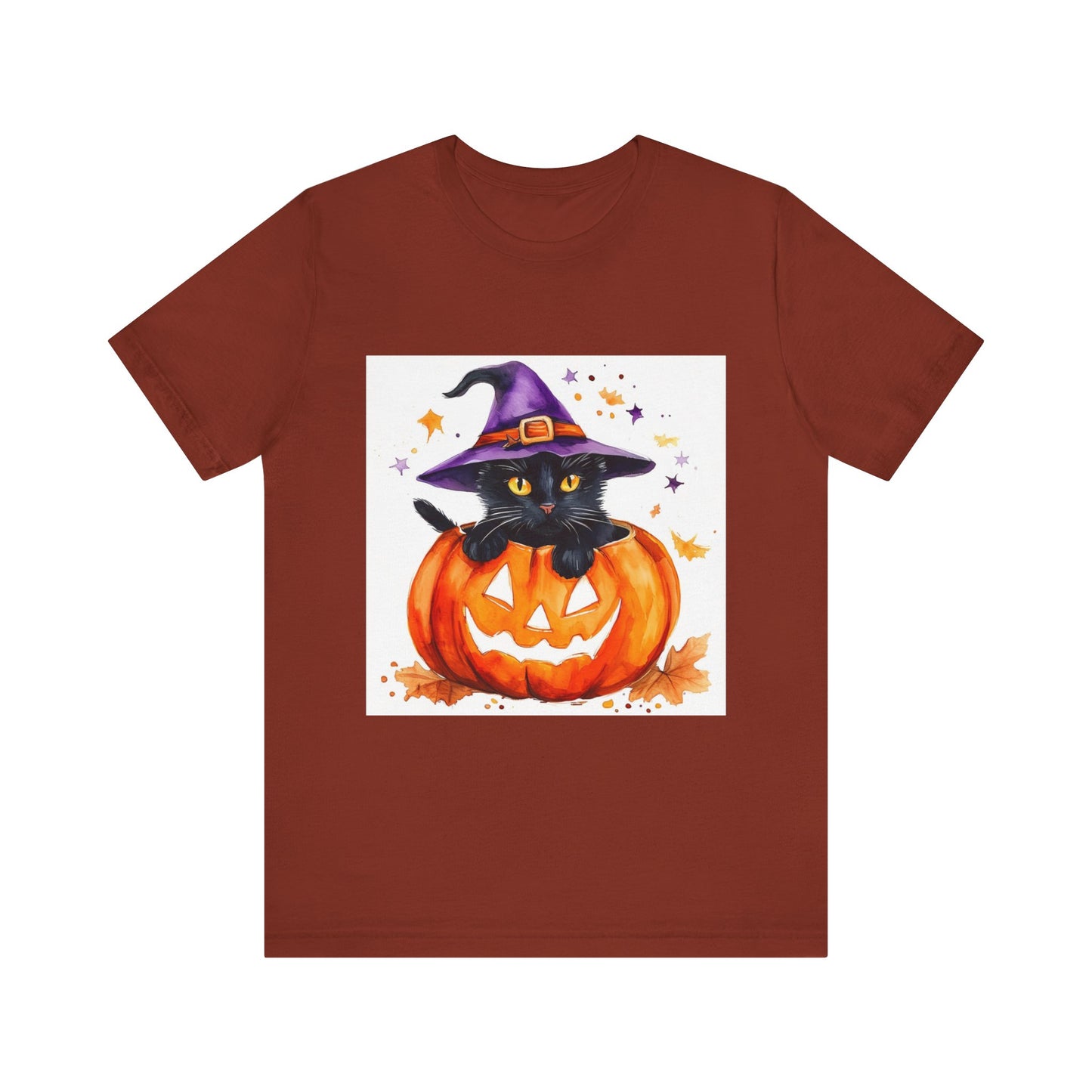 Cute Halloween Cat Jack o Lantern Unisex Jersey Short Sleeve Tee