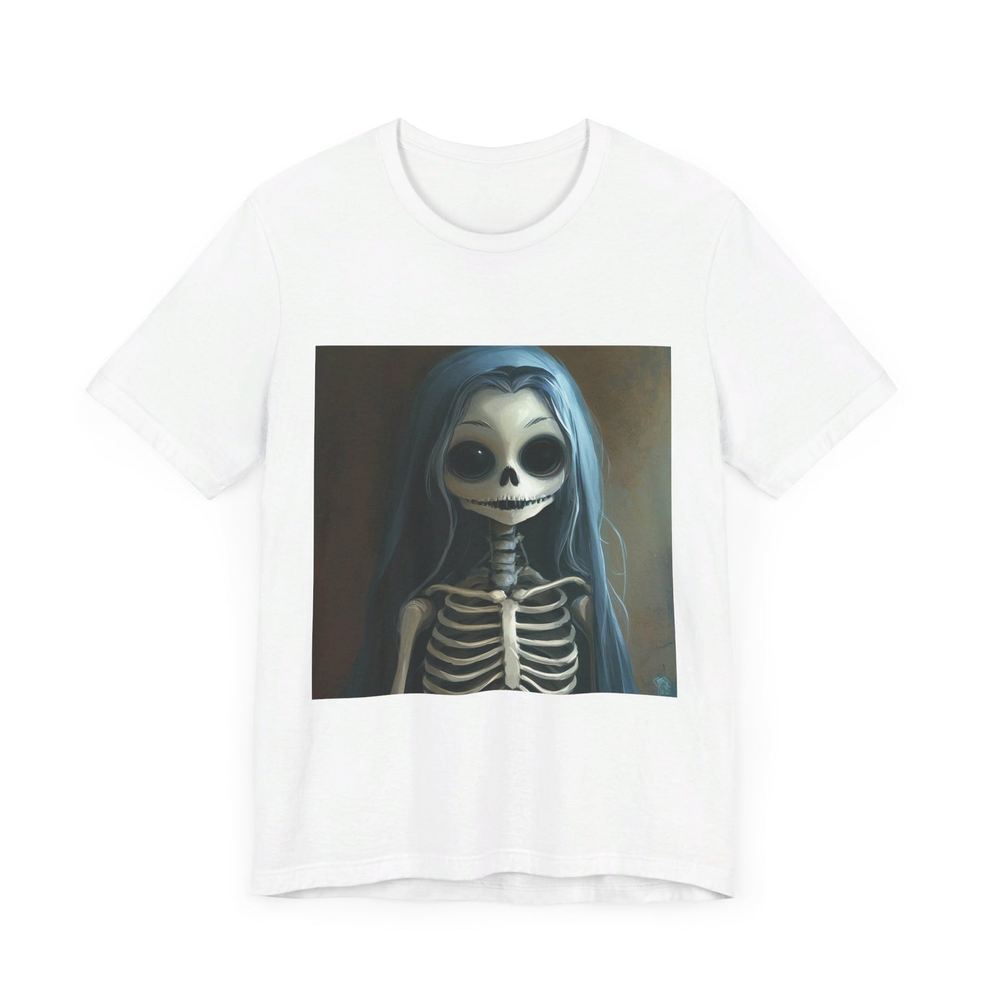 Blue Hair Skeleton Unisex Jersey Short Sleeve Tee