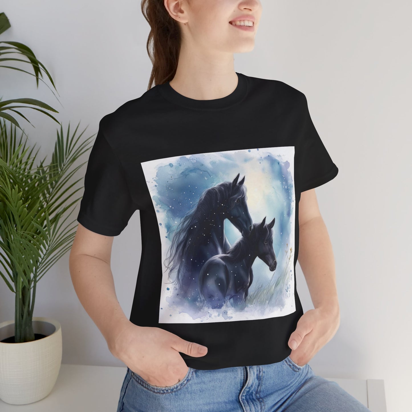 Black Horses Unisex Jersey Short Sleeve Tee