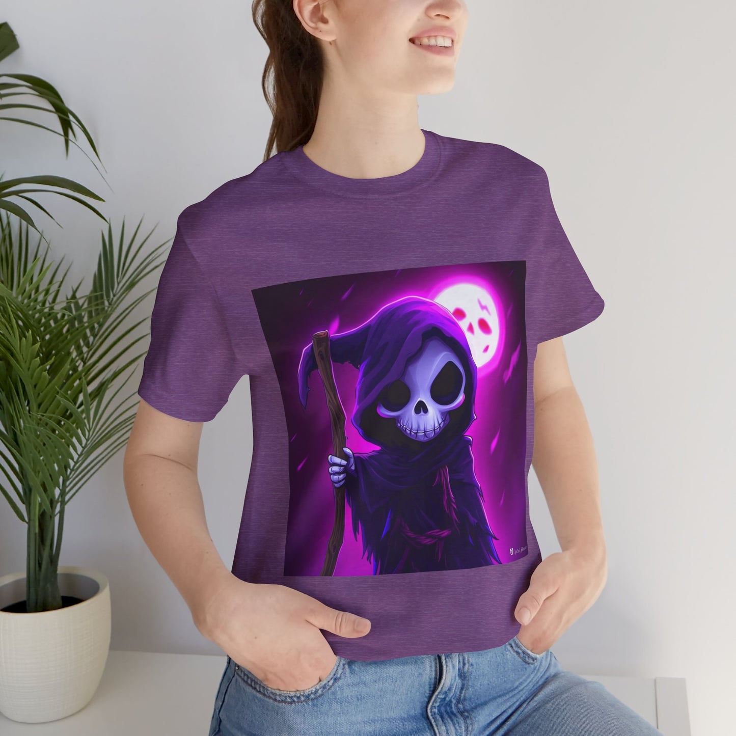 Smiling Moon Grim Reaper Unisex Jersey Short Sleeve Tee