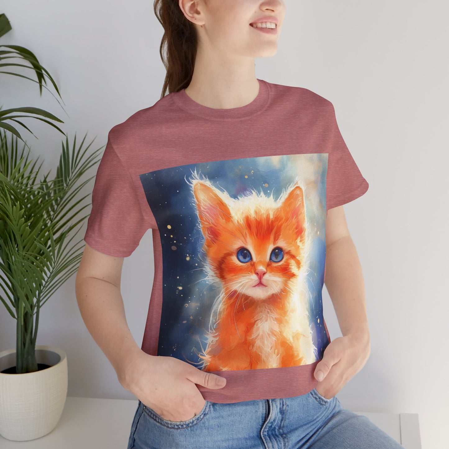 Orange Kitten Unisex Jersey Short Sleeve Tee