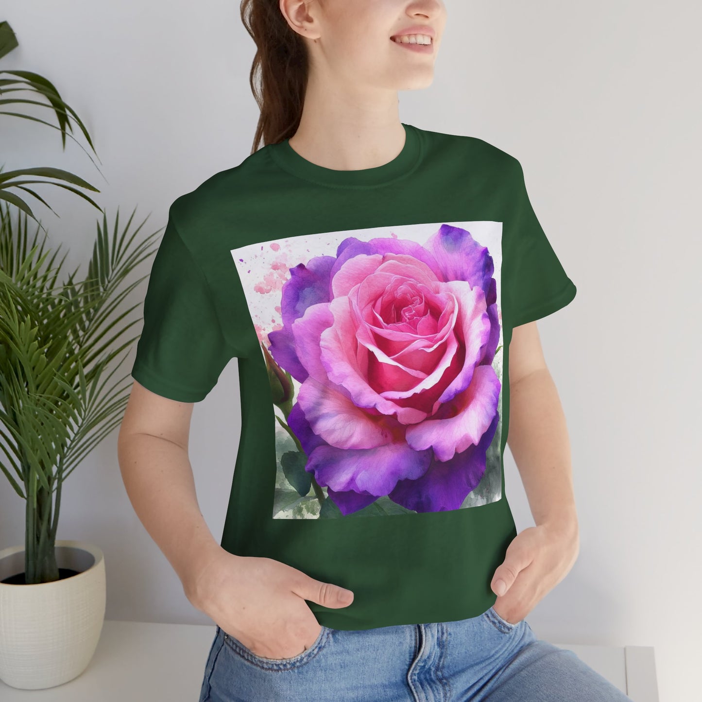 Rose Garden Unisex Jersey Tee - Vibrant Rose Design