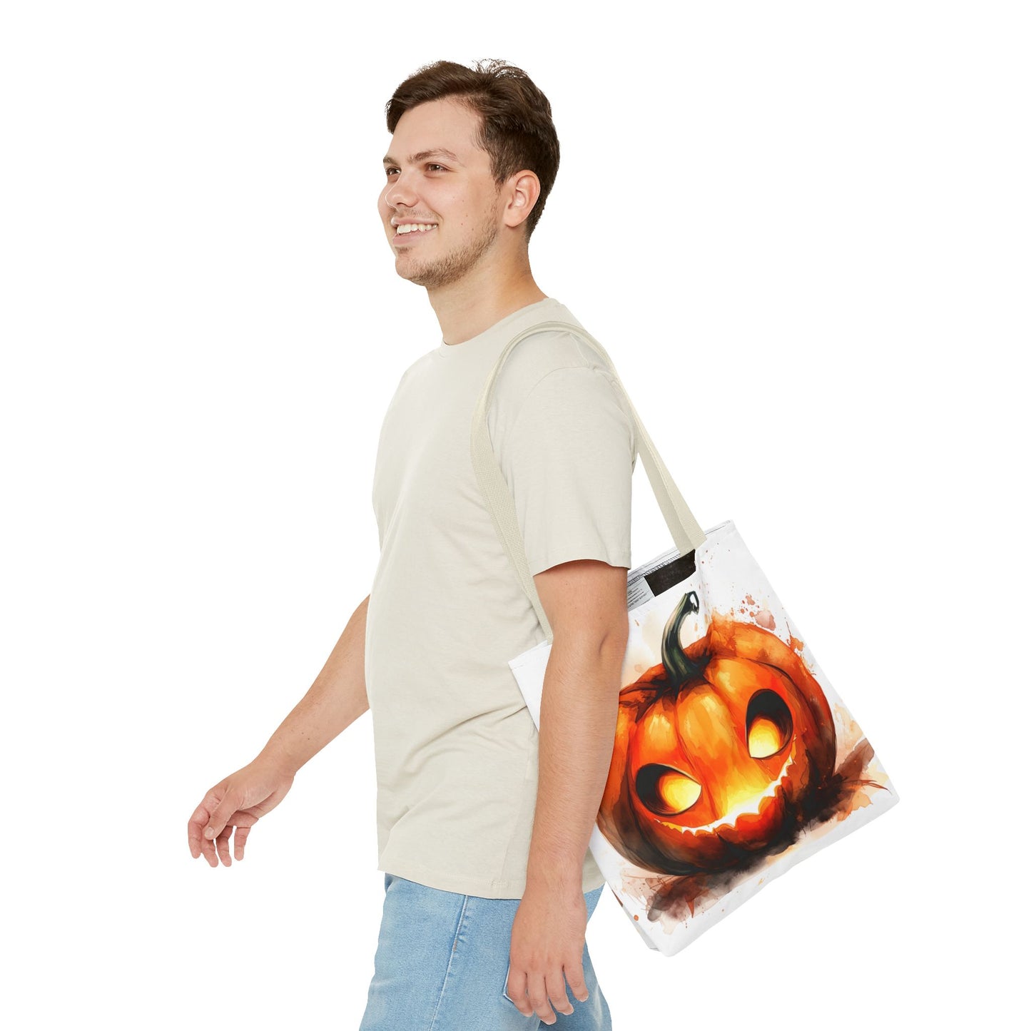 Cute Happy Jack o Lantern Tote Bag (AOP)