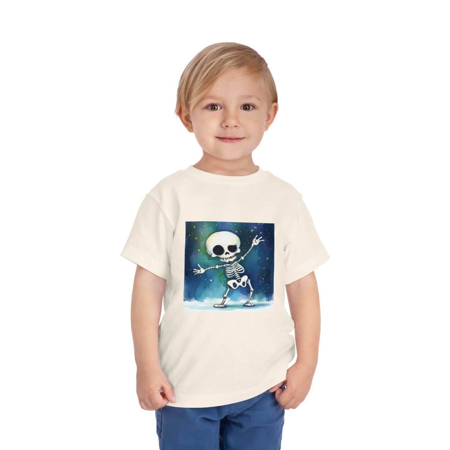 Cute Dancing Skeleton Toddler Short Sleeve Tee