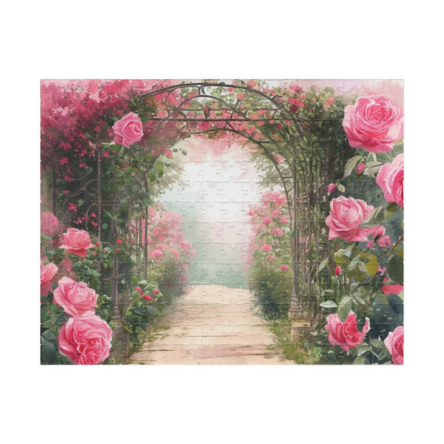 Pink Rose Archway Puzzle (110, 252, 520, 1014-piece)