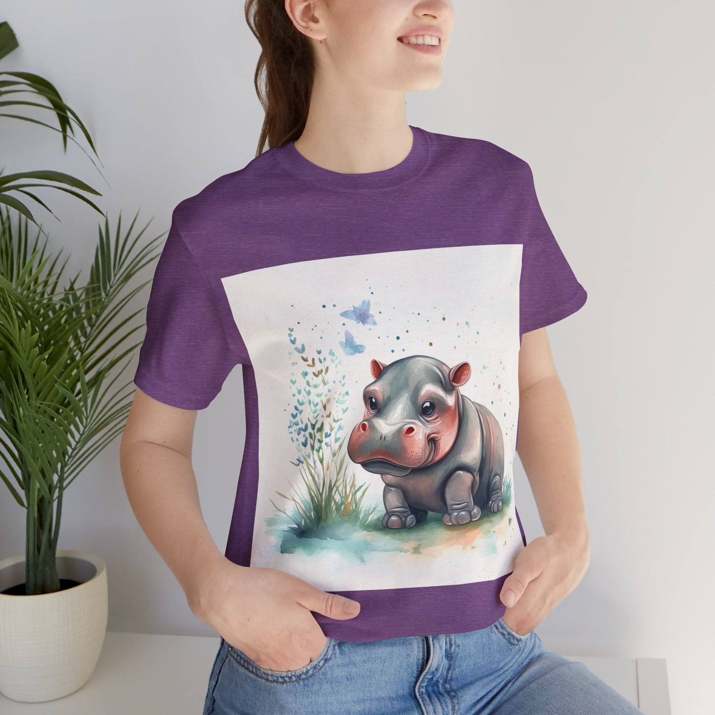 Adorable Hippo Unisex Jersey Short Sleeve Tee