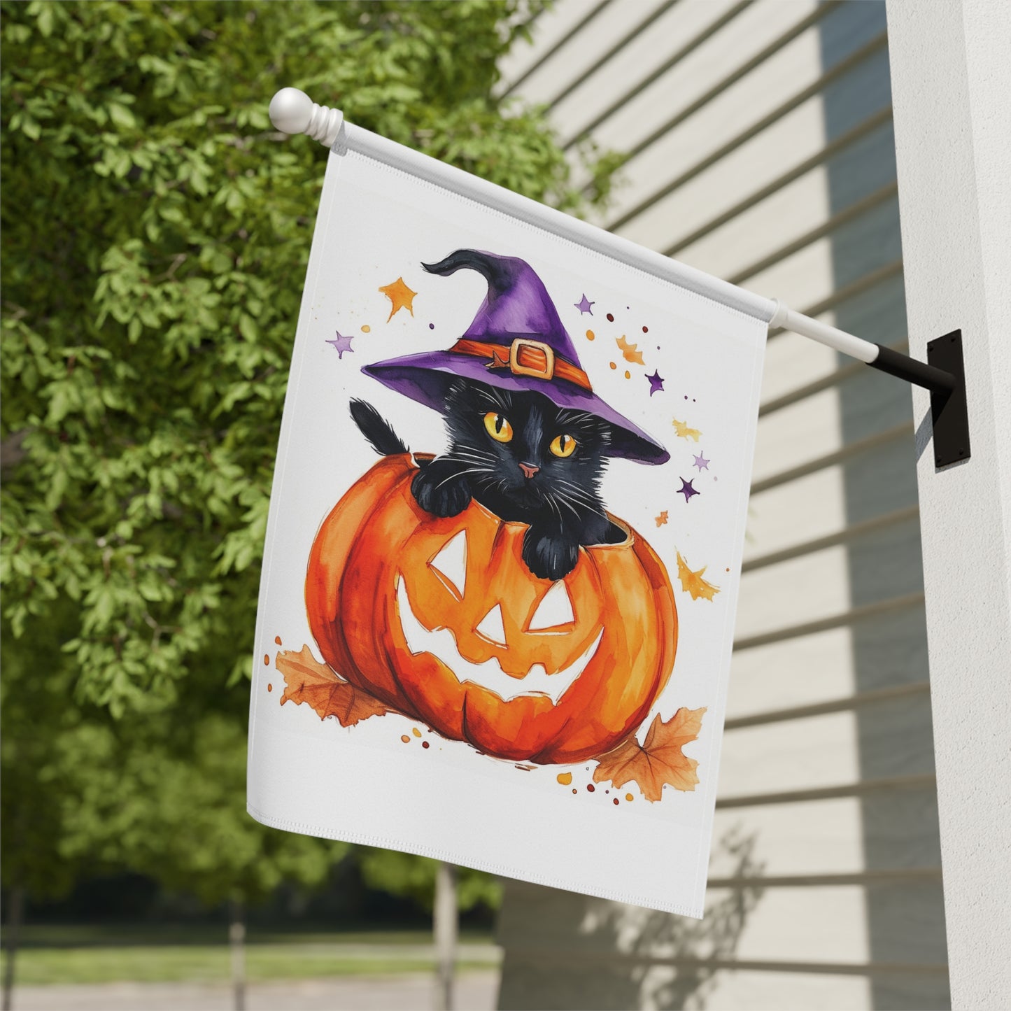 Cute Halloween Cat Garden & House Banner