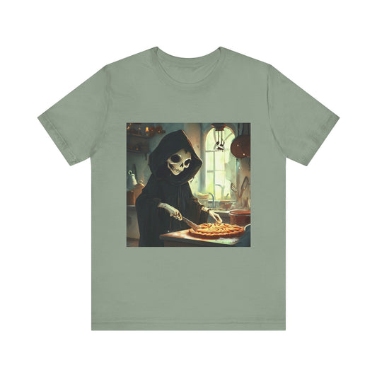 Grim Reaper Baking Pie Unisex Jersey Short Sleeve Tee