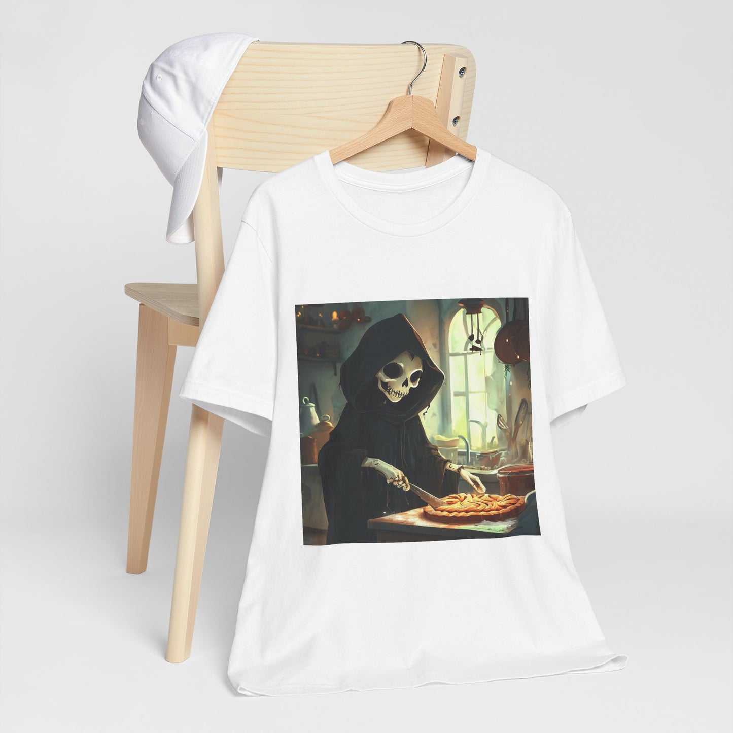 Grim Reaper Baking Pie Unisex Jersey Short Sleeve Tee