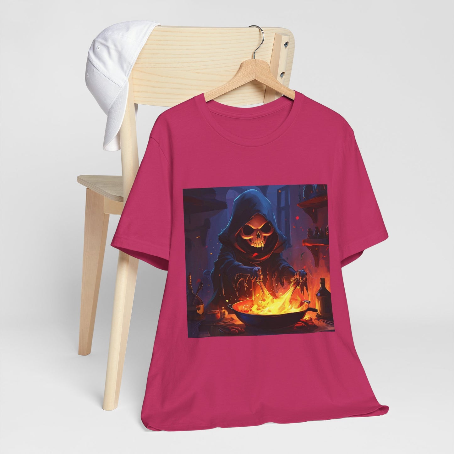 Dark Grim Reaper Cooking Unisex Jersey Short Sleeve Tee