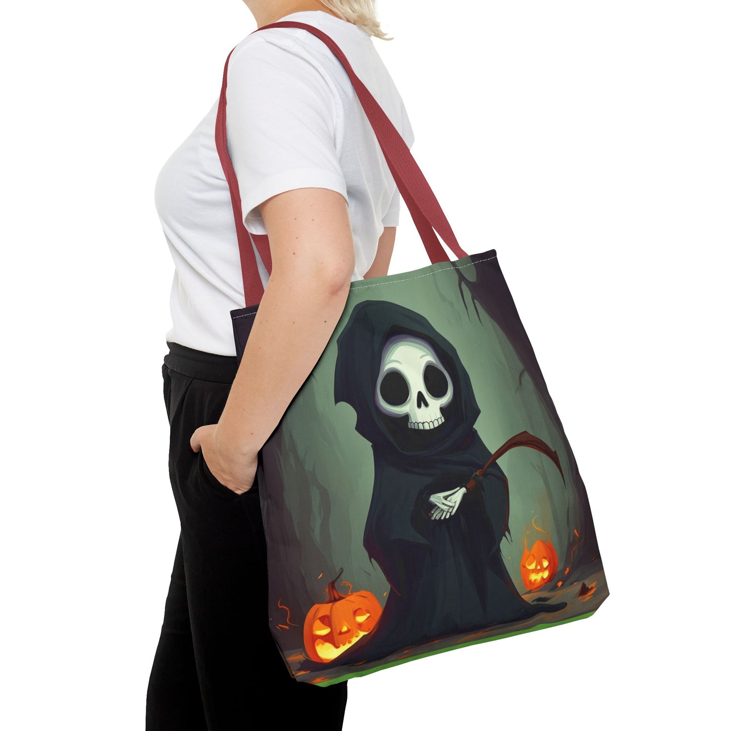 Spooky Forest Grim Reaper Tote Bag (AOP)