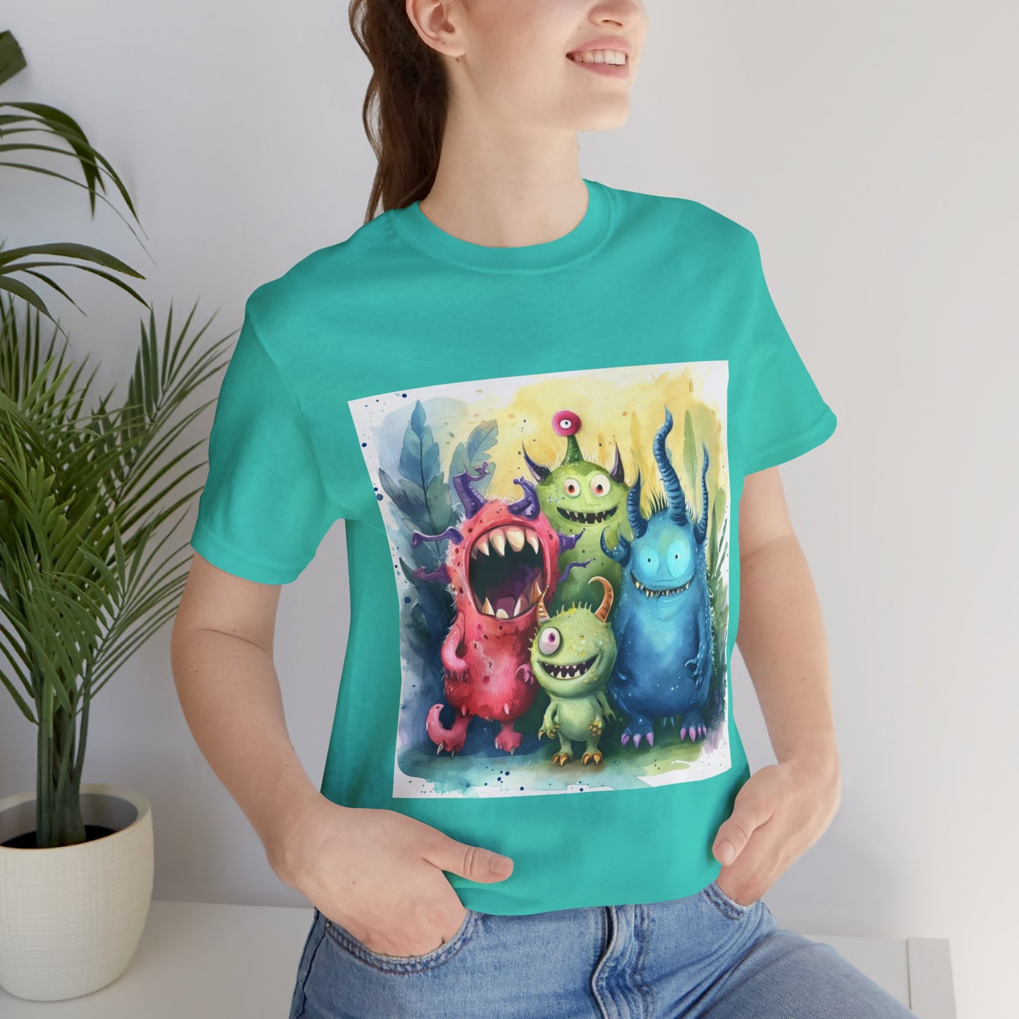 Cute Cartoon Monsters Unisex Jersey Short Sleeve Tee