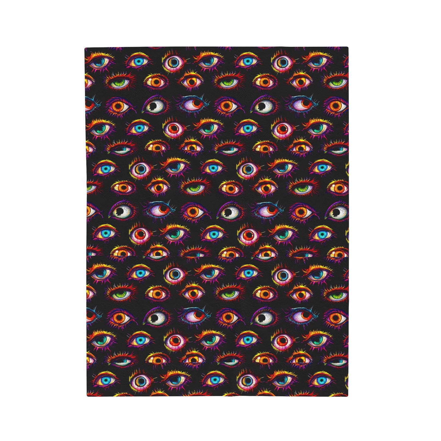 Colorful Eyeball Pattern Velveteen Plush Blanket