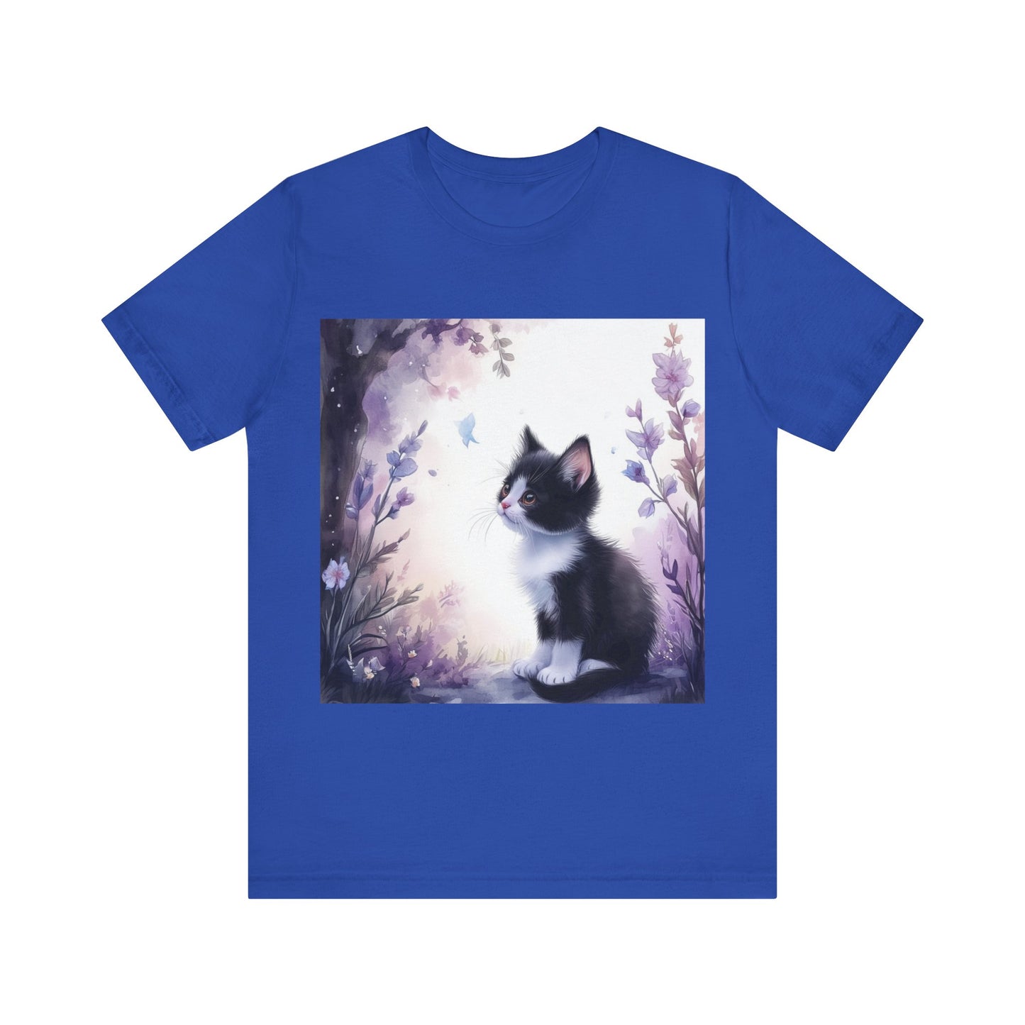 Flowery Tuxedo Cat Unisex Jersey Short Sleeve Tee