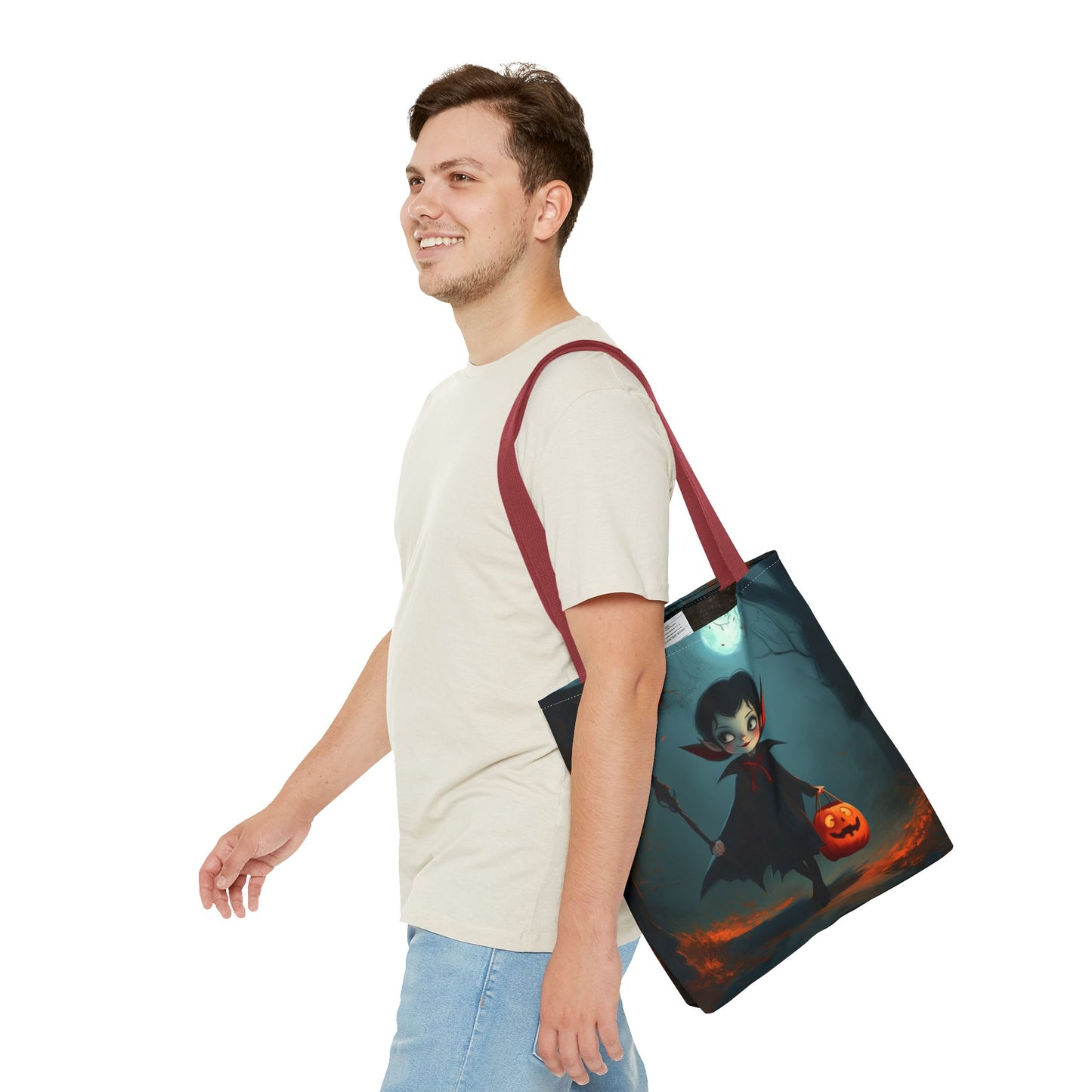 Cute Trick or Treating Vampire Tote Bag (AOP)