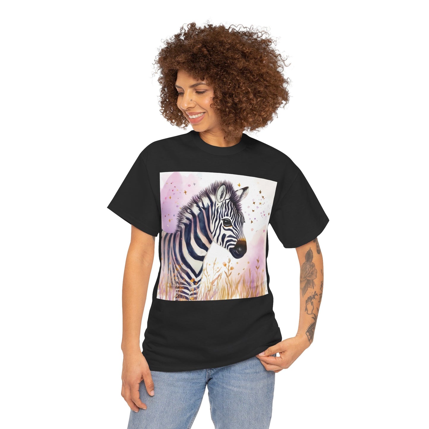 Fuzzy Zebra Unisex Heavy Cotton Tee