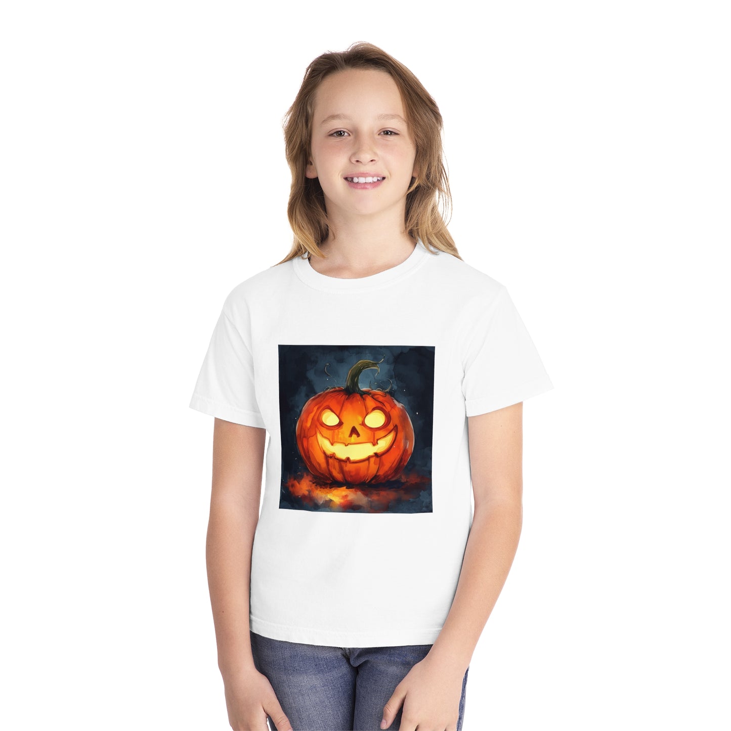 Cute Creepy Jack o' Lantern Youth Midweight Tee