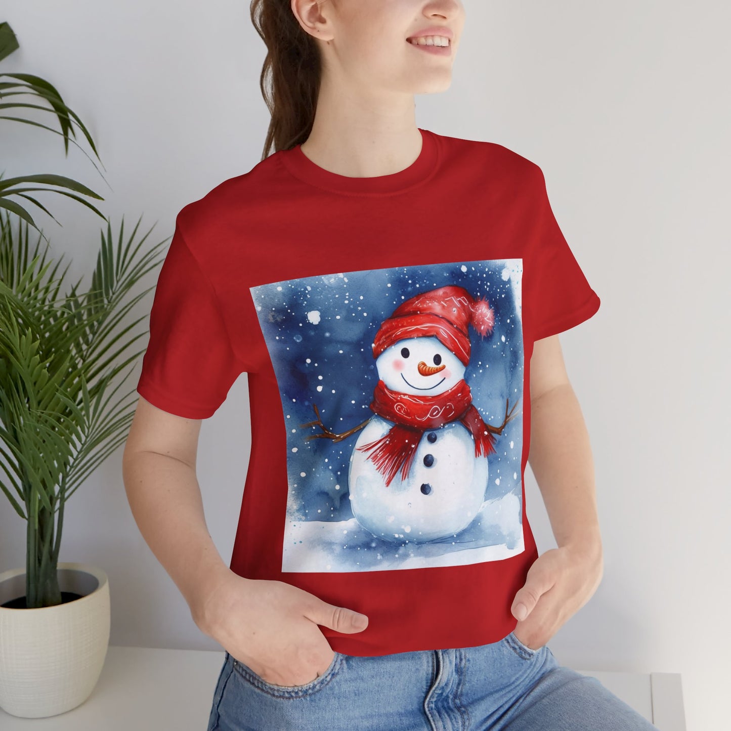 Adorable Snowman Unisex Jersey Short Sleeve Tee