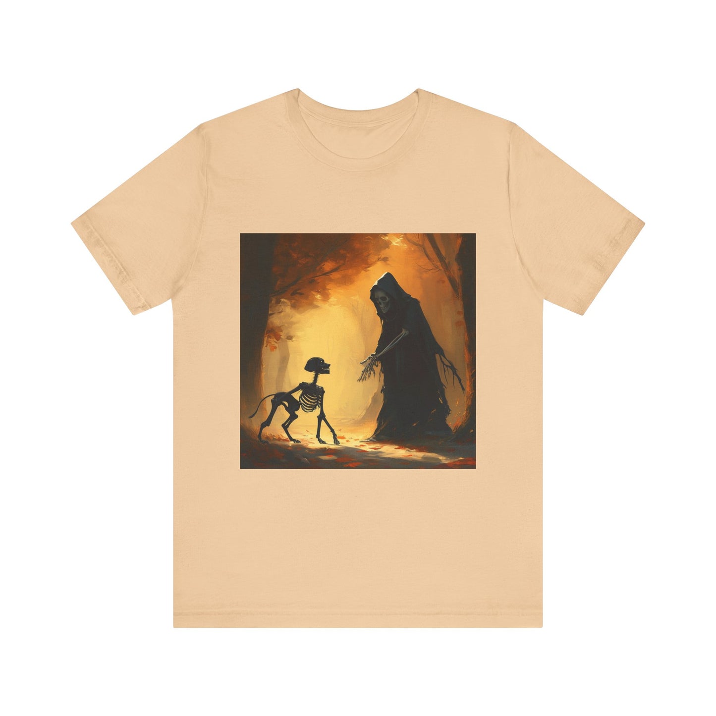 Grim Reaper Playing Fetch Unisex Jersey Short Sleeve Tee