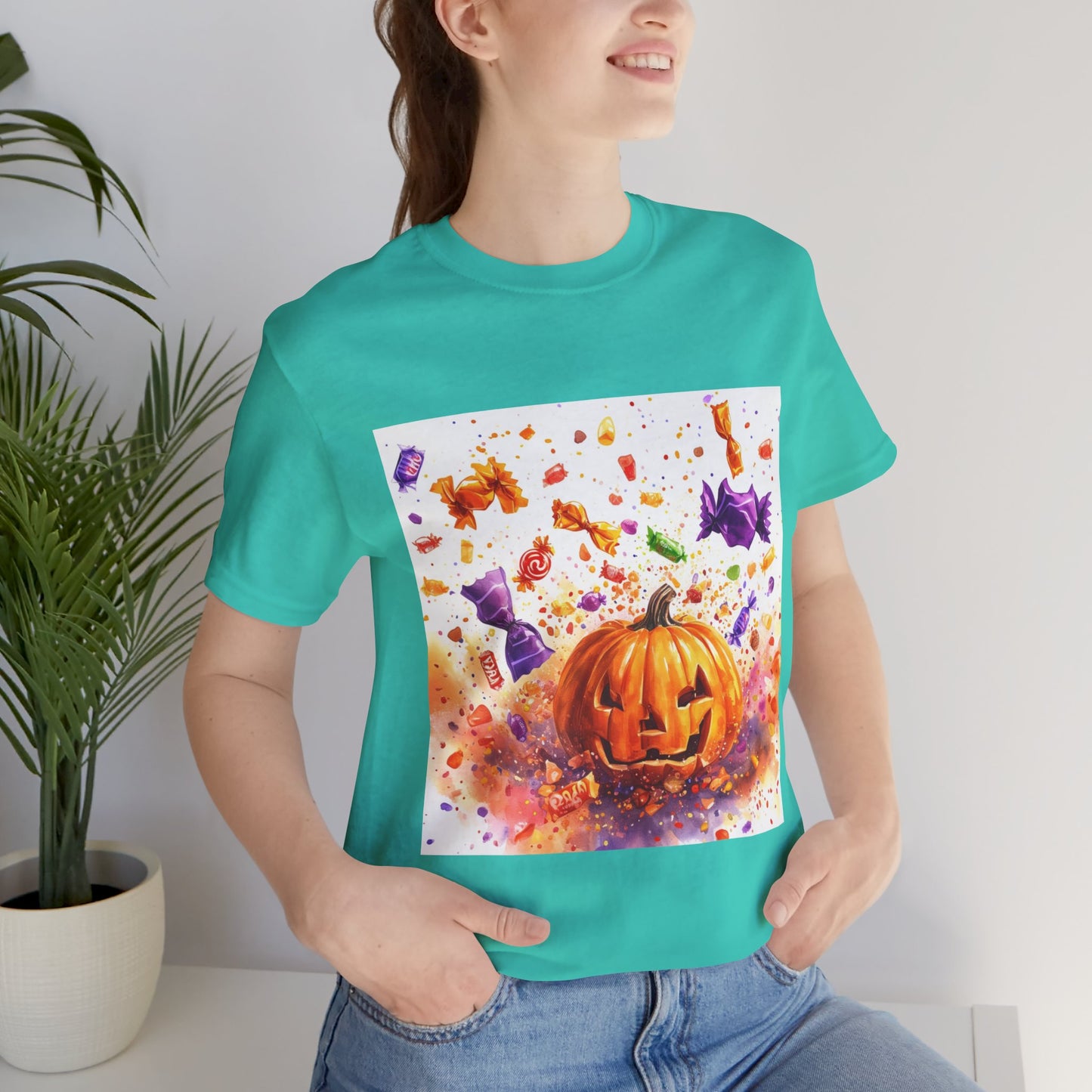 Jack o Lantern Candy Unisex Jersey Short Sleeve Tee