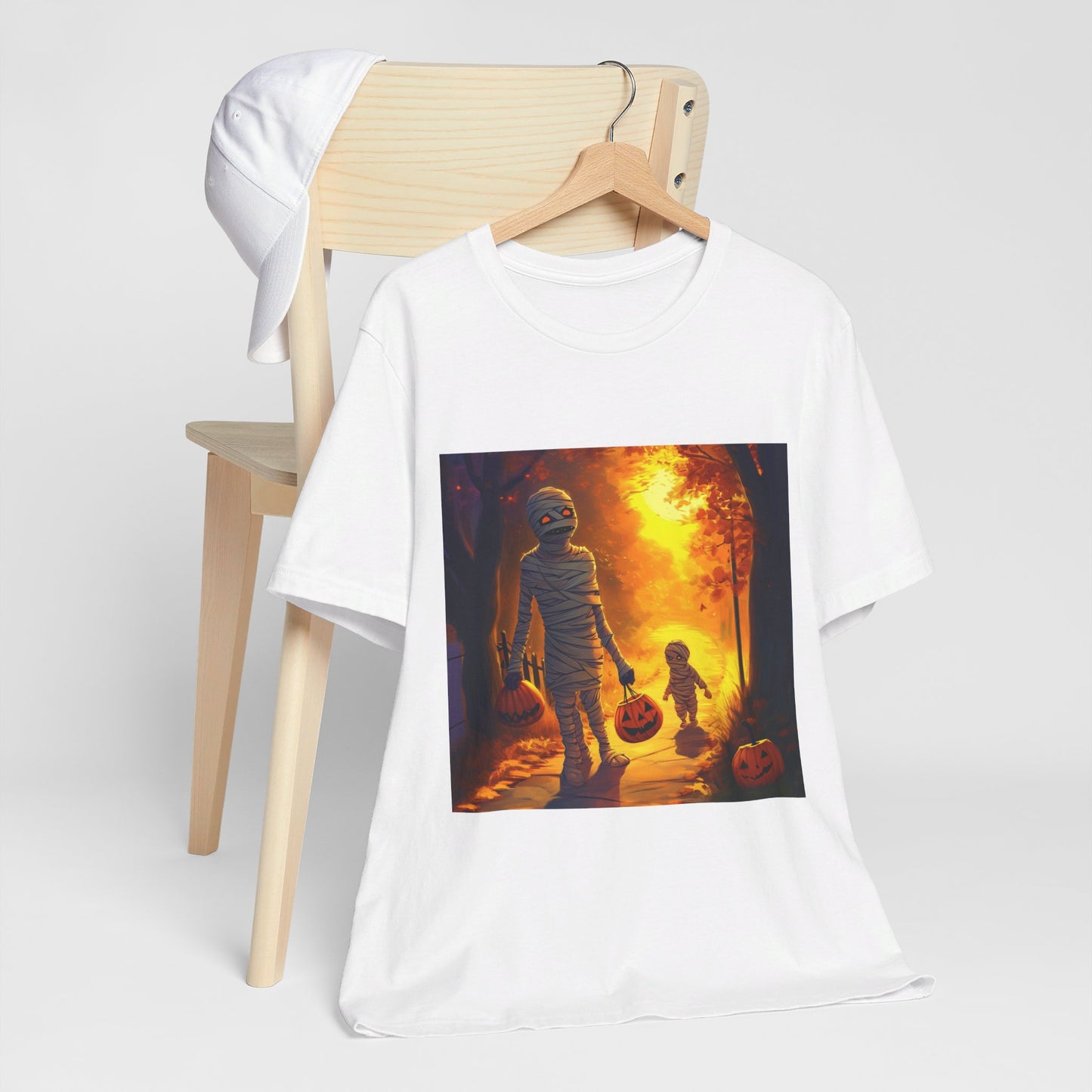 Trick or treating mummies Unisex Jersey Short Sleeve Tee