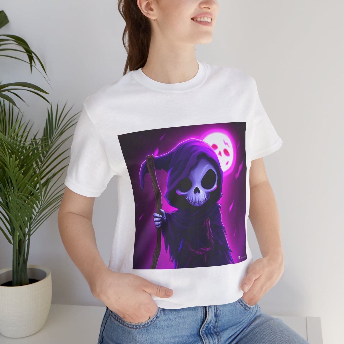 Smiling Moon Grim Reaper Unisex Jersey Short Sleeve Tee