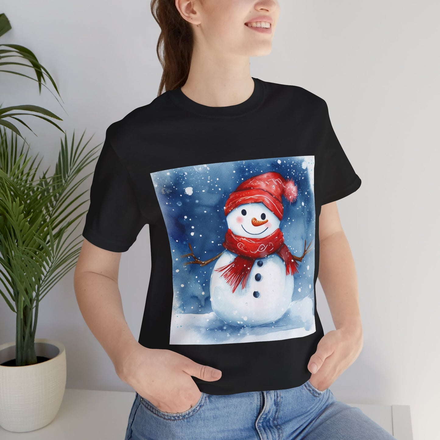 Adorable Snowman Unisex Jersey Short Sleeve Tee