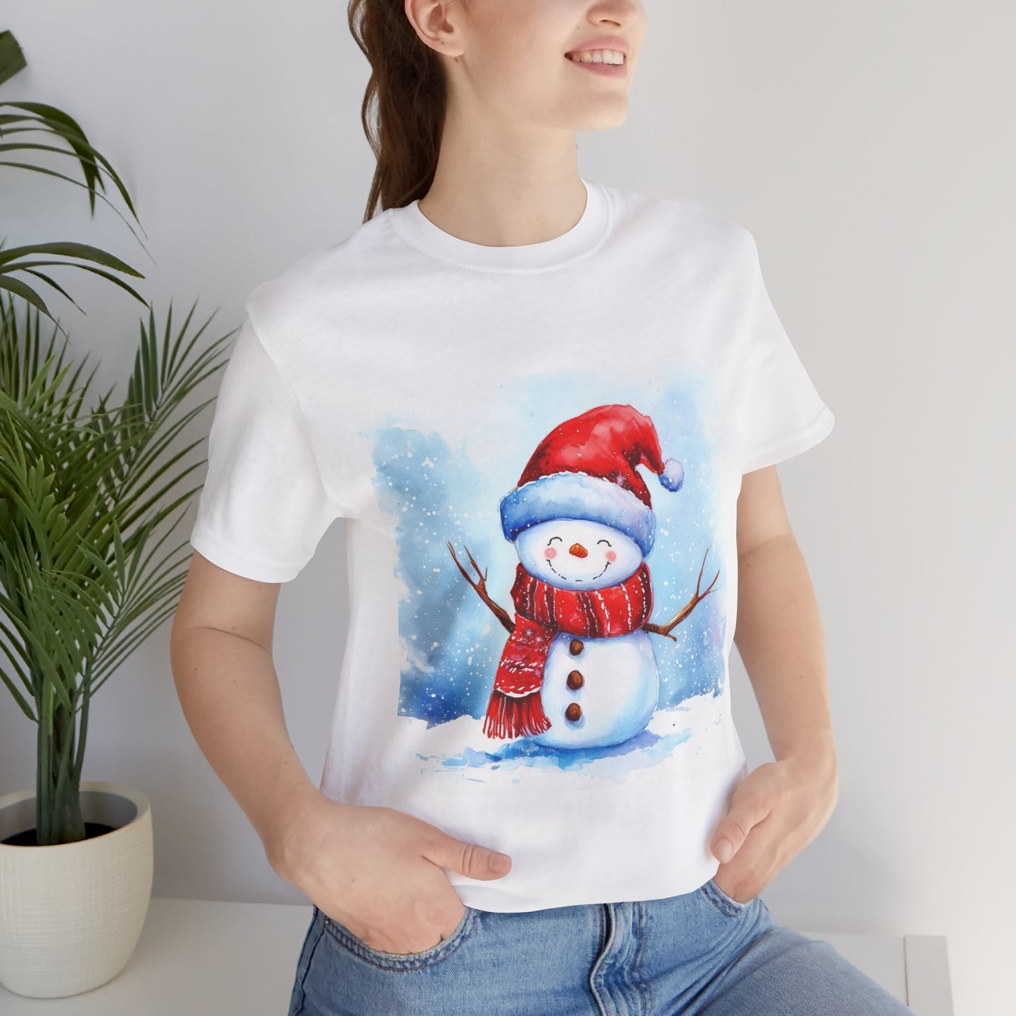 Cute Snowman Unisex Jersey Short Sleeve Tee