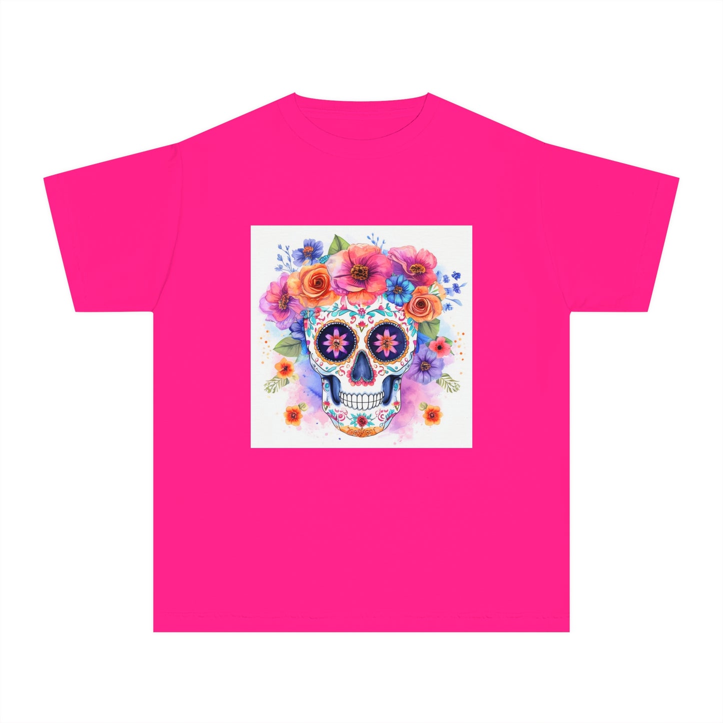 Colorful Sugar Skull Youth Midweight Tee