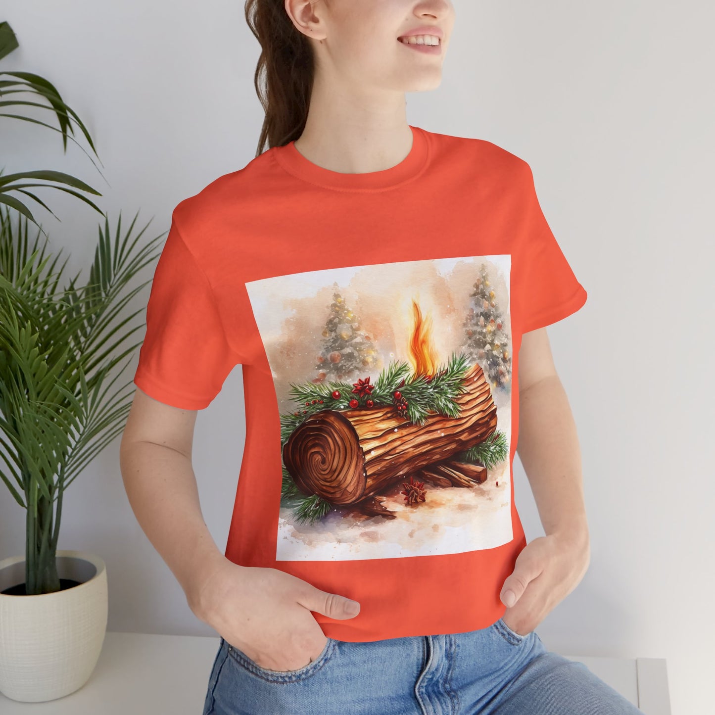 Yule Log Unisex Jersey Tee