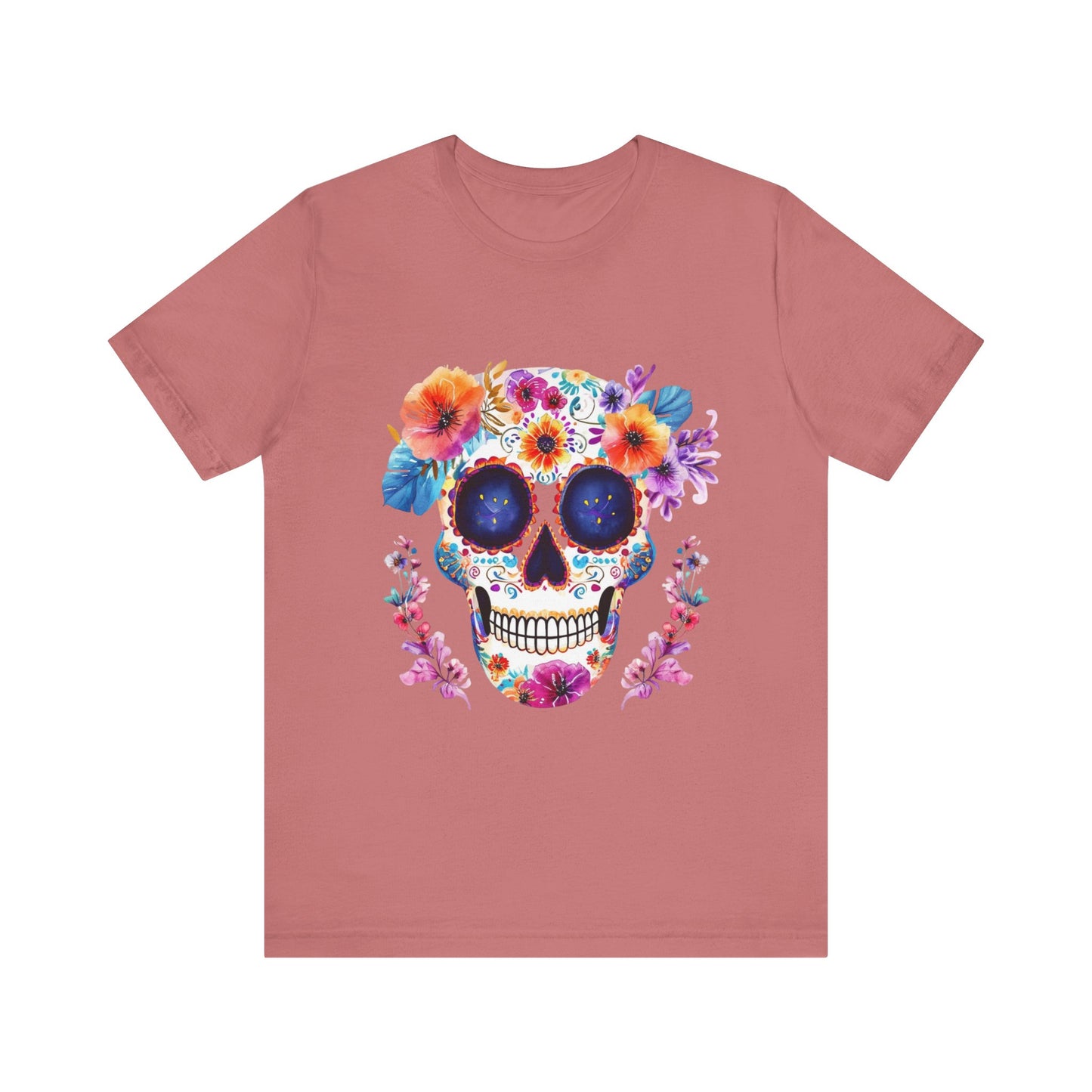 Day of the dead sugar skull Unisex Jersey Short Sleeve Tee