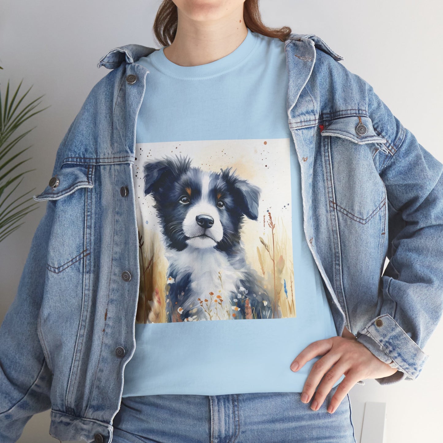 Border Collie Puppy Unisex Heavy Cotton Tee