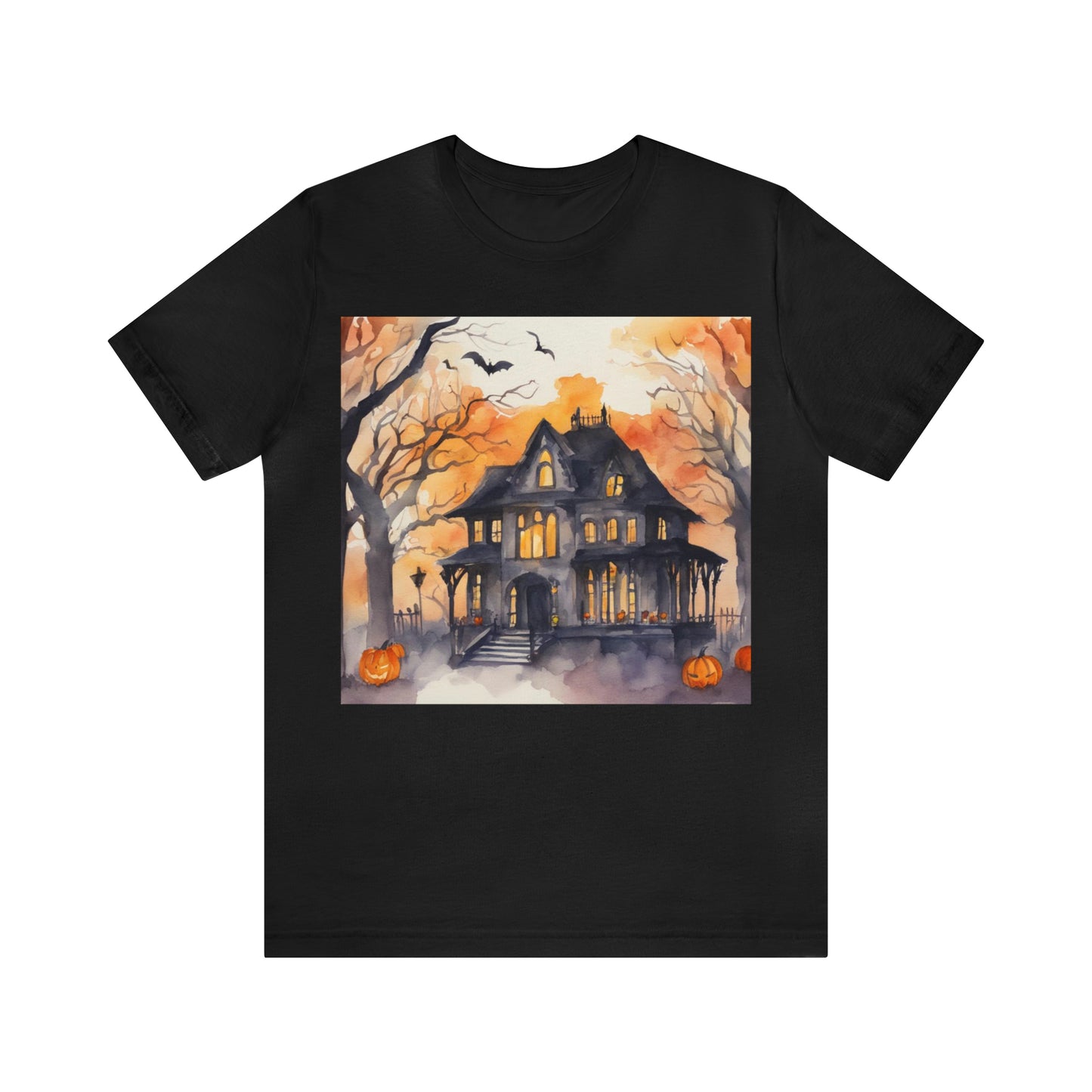 Spooky Haunted House Unisex Jersey Short Sleeve Tee