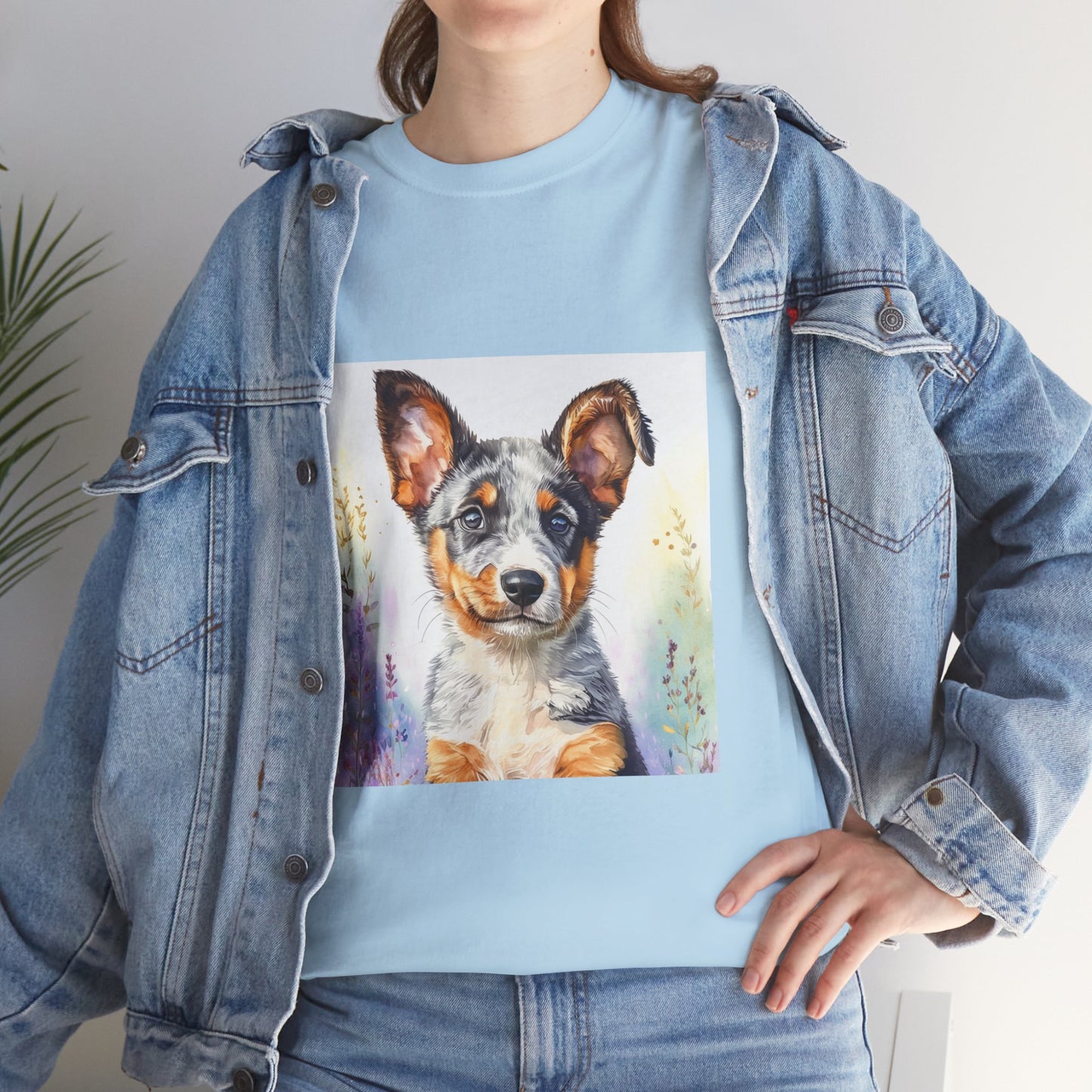 Australian Cattle Dog Puppy Unisex Heavy Cotton Tee