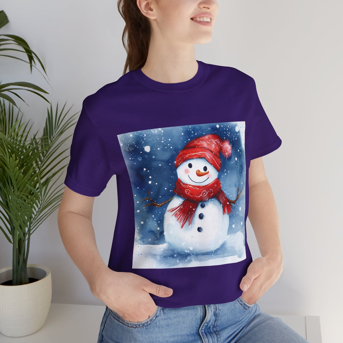 Adorable Snowman Unisex Jersey Short Sleeve Tee