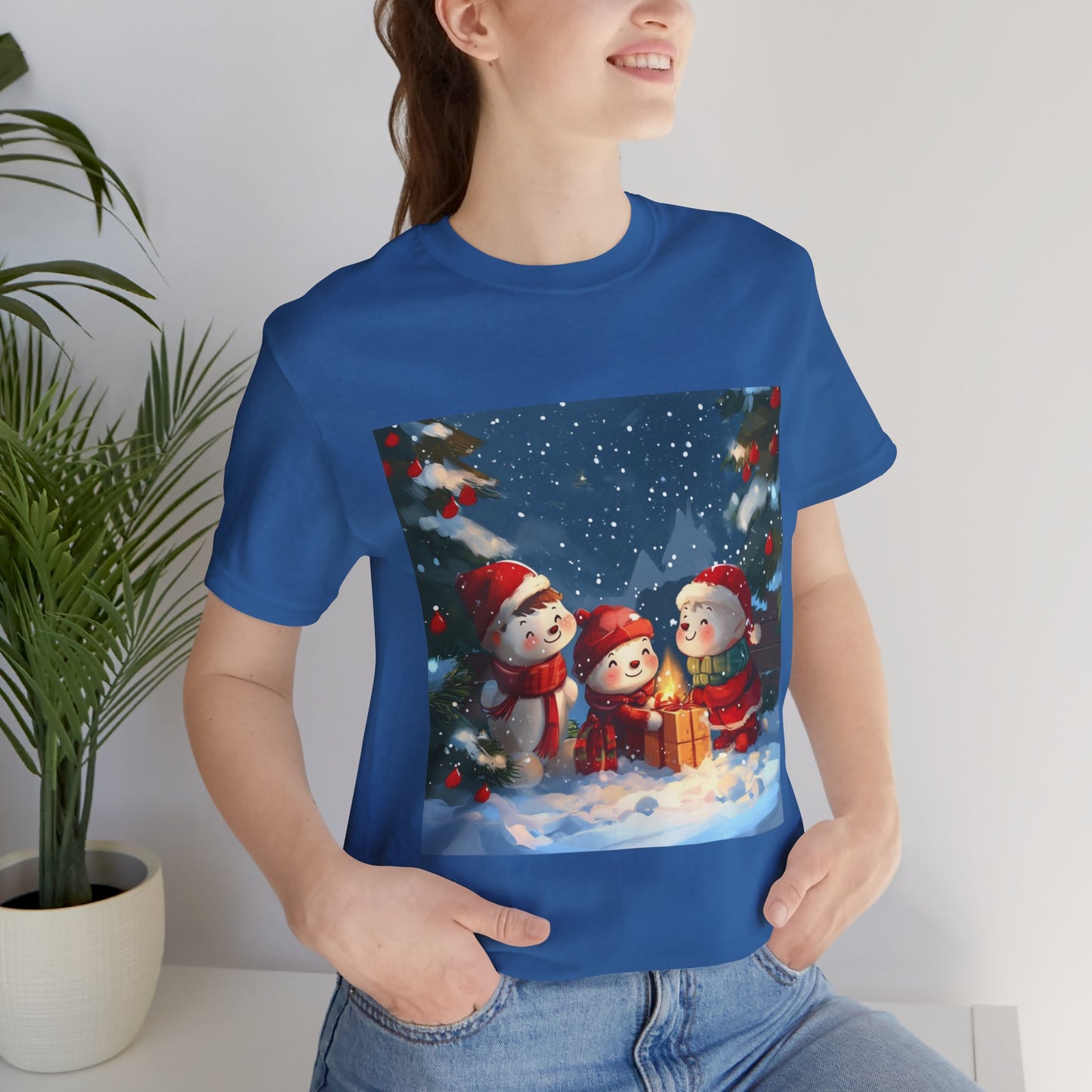 Cute Snowmen Unisex Jersey Short Sleeve Tee